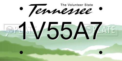 1V55A7 Tennessee License Plate