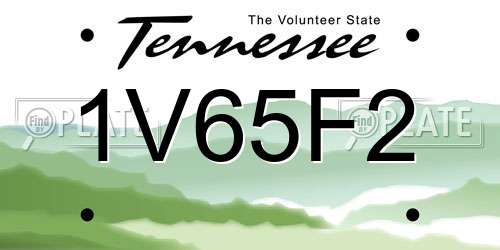 1V65F2 Tennessee License Plate