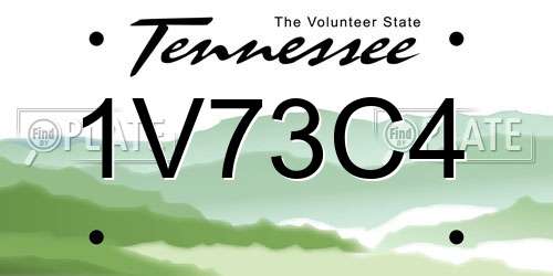 1V73C4 Tennessee License Plate