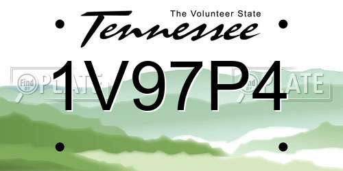 1V97P4 Tennessee License Plate