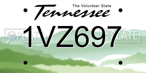 1VZ697 Tennessee License Plate