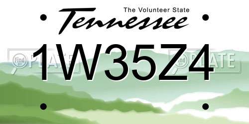 1W35Z4 Tennessee License Plate