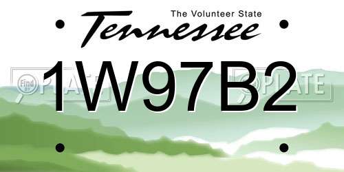 1W97B2 Tennessee License Plate