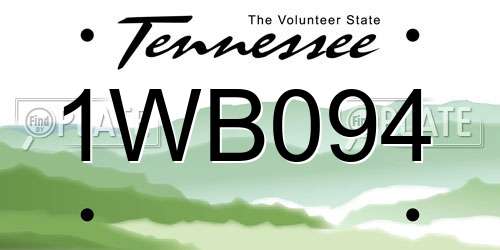 1WB094 Tennessee License Plate
