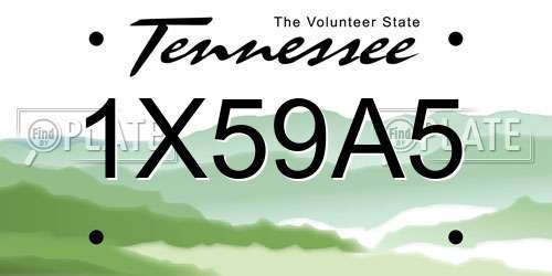 1X59A5 Tennessee License Plate