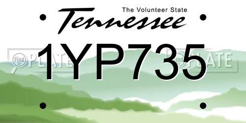 1YP735 Tennessee License Plate