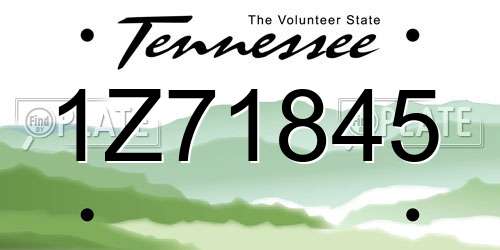 1Z71845 Tennessee License Plate