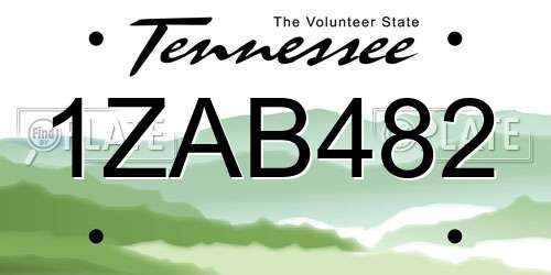 1ZAB482 Tennessee License Plate