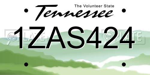 1ZAS424 Tennessee License Plate