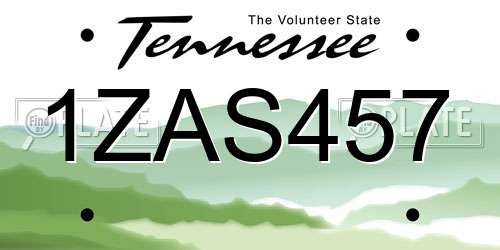 1ZAS457 Tennessee License Plate