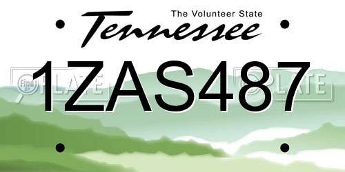 1ZAS487 Tennessee License Plate