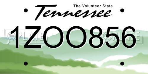 1ZOO856 Tennessee License Plate