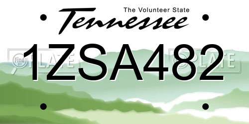 1ZSA482 Tennessee License Plate