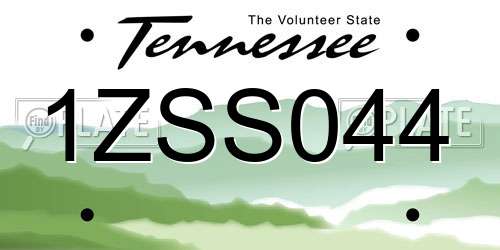 1ZSS044 Tennessee License Plate