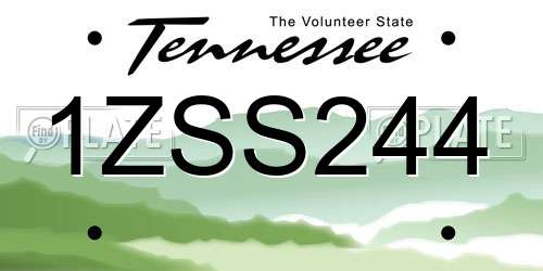 1ZSS244 Tennessee License Plate