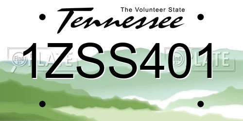 1ZSS401 Tennessee License Plate