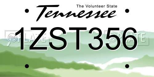 1ZST356 Tennessee License Plate
