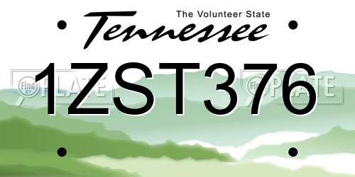 1ZST376 Tennessee License Plate