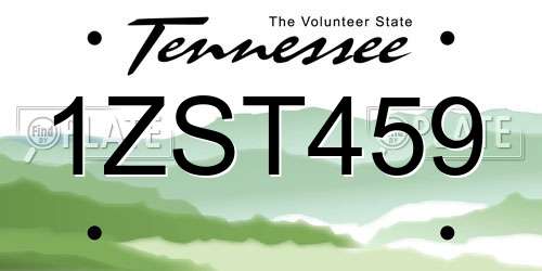 1ZST459 Tennessee License Plate