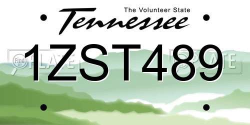 1ZST489 Tennessee License Plate