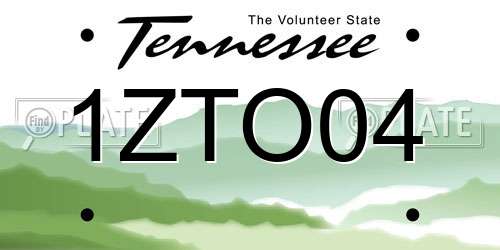 1ZTO04 Tennessee License Plate