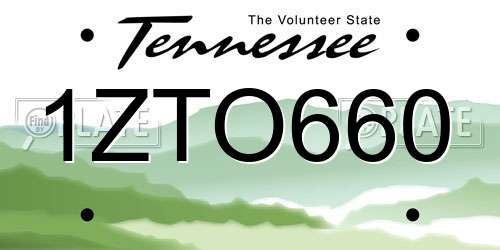 1ZTO660 Tennessee License Plate