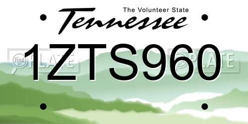 1ZTS960 Tennessee License Plate
