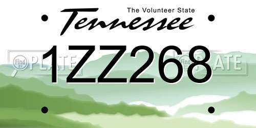 1ZZ268 Tennessee License Plate