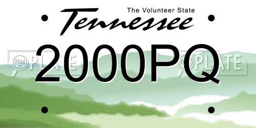 2000PQ Tennessee License Plate