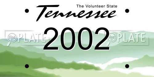 2002 Tennessee License Plate