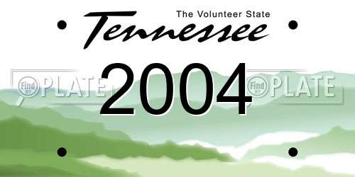 2004 Tennessee License Plate