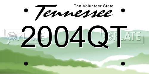 2004QT Tennessee License Plate