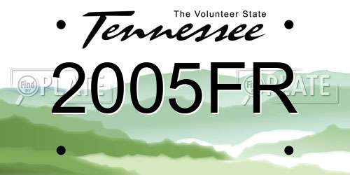2005FR Tennessee License Plate