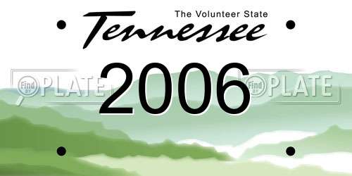 2006 Tennessee License Plate