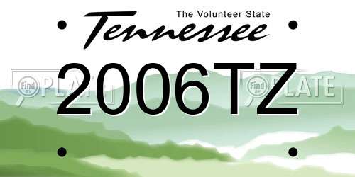 2006TZ Tennessee License Plate