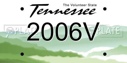 2006V Tennessee License Plate