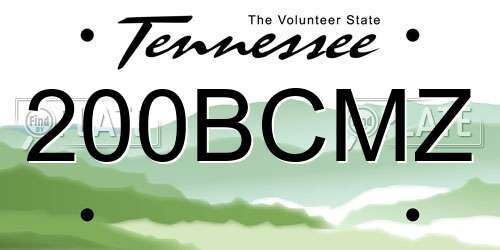 200BCMZ Tennessee License Plate