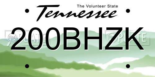 200BHZK Tennessee License Plate