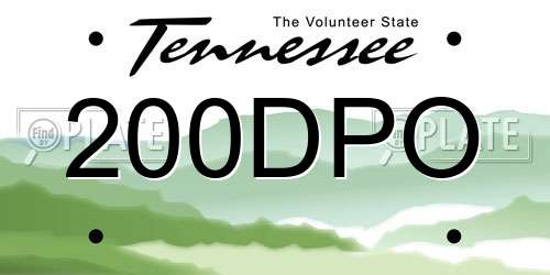 200DPO Tennessee License Plate