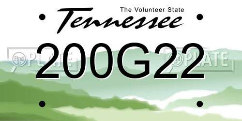 200G22 Tennessee License Plate