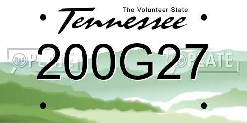 200G27 Tennessee License Plate