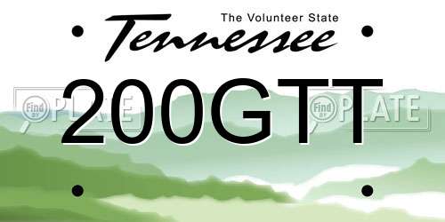 200GTT Tennessee License Plate