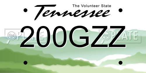 200GZZ Tennessee License Plate