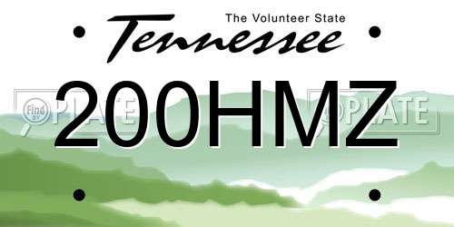 200HMZ Tennessee License Plate