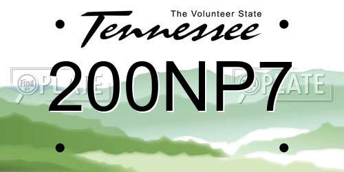 200NP7 Tennessee License Plate