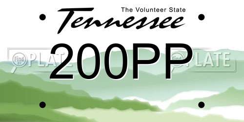 200PP Tennessee License Plate