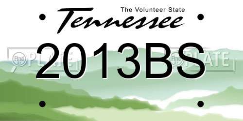 2013BS Tennessee License Plate