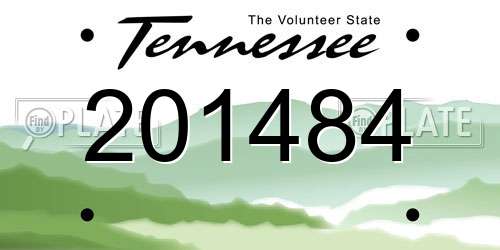 201484 Tennessee License Plate