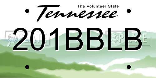 201BBLB Tennessee License Plate