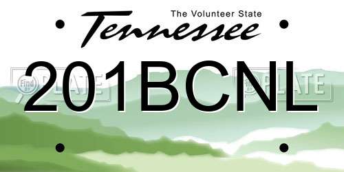201BCNL Tennessee License Plate